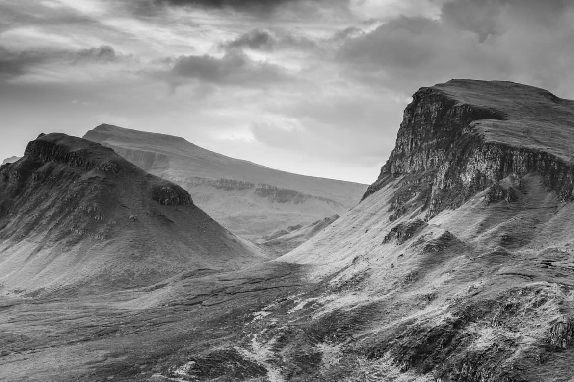 Quiraing Black and White Portfolio Image