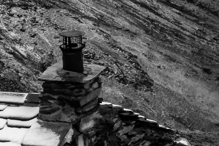 Warnscale Bothy Black and White Detailed Image