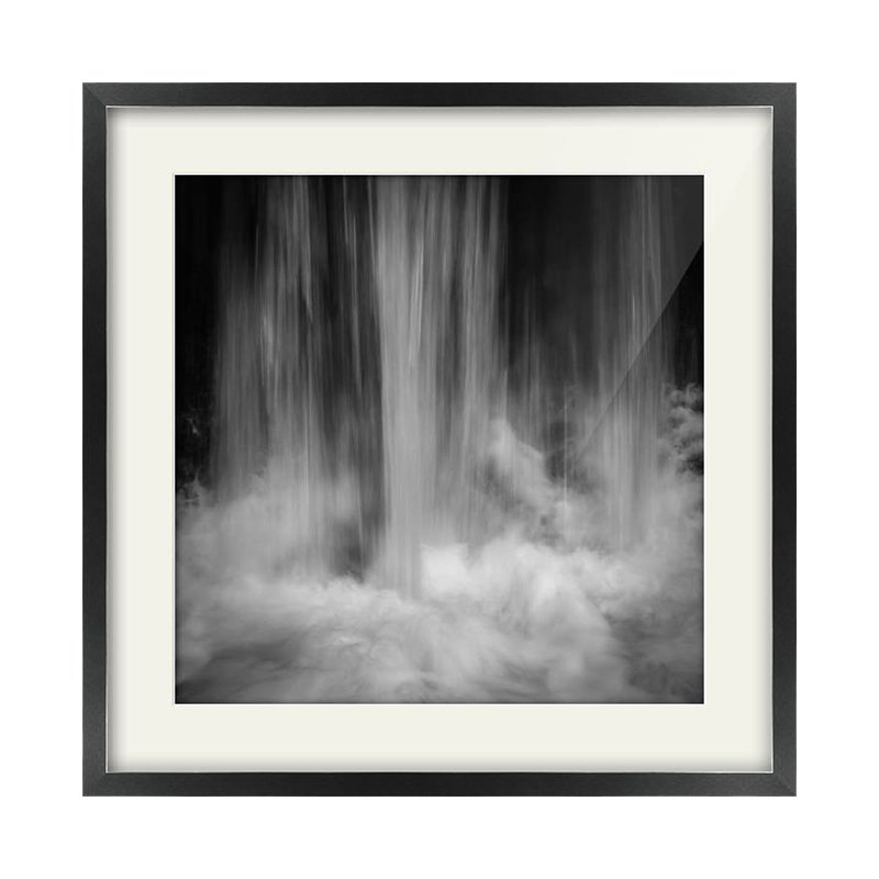 Wood of Cree Waterfall Crashing Black Framed Print Square