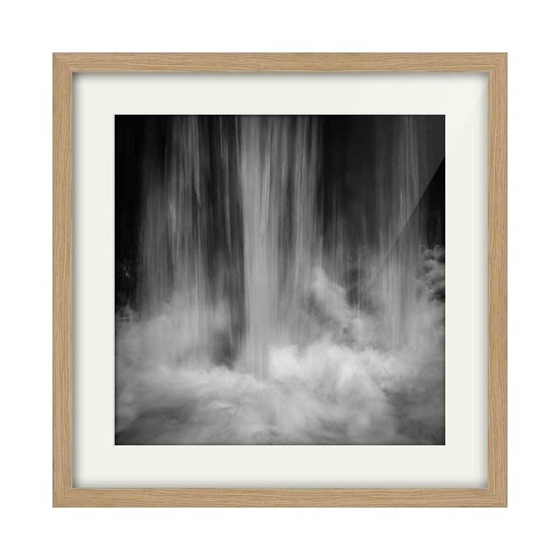 Wood of Cree Waterfall Crashing Oak Framed Print Square