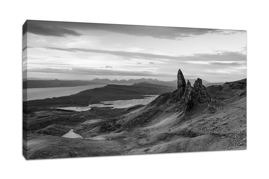 Old Man of Stor Black and White Canvas Print